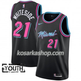 Dres Miami Heat Hassan Whiteside 21 Nike 2018-19 City Edition Crna Swingman - Dječji